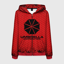 Толстовка 3D на молнии мужская Umbrella Corporation, цвет: 3D-красный