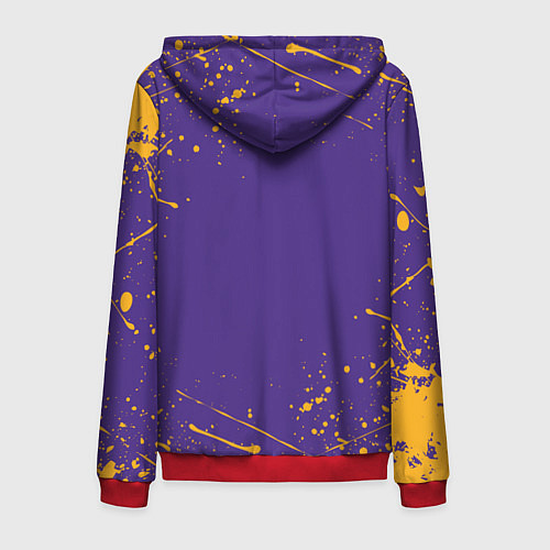 Мужская толстовка на молнии LA LAKERS / 3D-Красный – фото 2