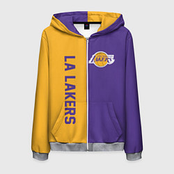 Толстовка 3D на молнии мужская LA LAKERS, цвет: 3D-меланж