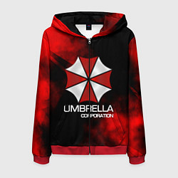 Толстовка 3D на молнии мужская UMBRELLA CORP, цвет: 3D-красный