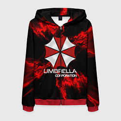 Толстовка 3D на молнии мужская UMBRELLA CORP, цвет: 3D-красный