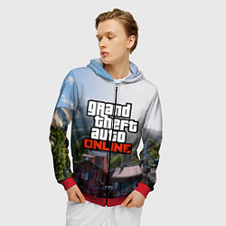 Толстовка 3D на молнии мужская GTA Online, цвет: 3D-красный — фото 2