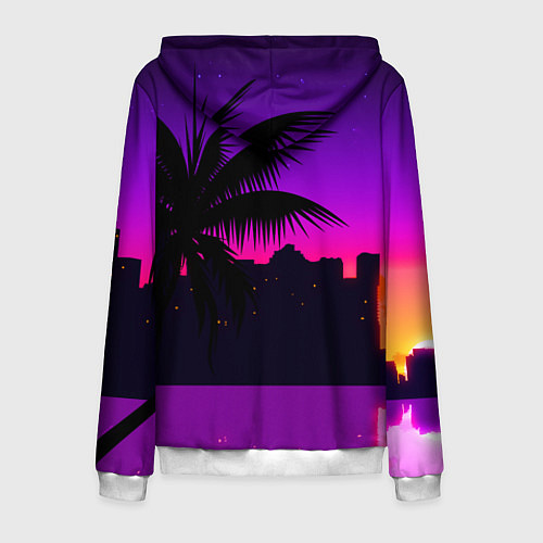 Мужская толстовка на молнии GTA:VICE CITY / 3D-Белый – фото 2