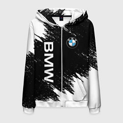 Толстовка 3D на молнии мужская BMW, цвет: 3D-белый
