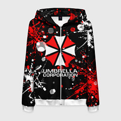 Толстовка 3D на молнии мужская UMBRELLA CORPORATION, цвет: 3D-белый