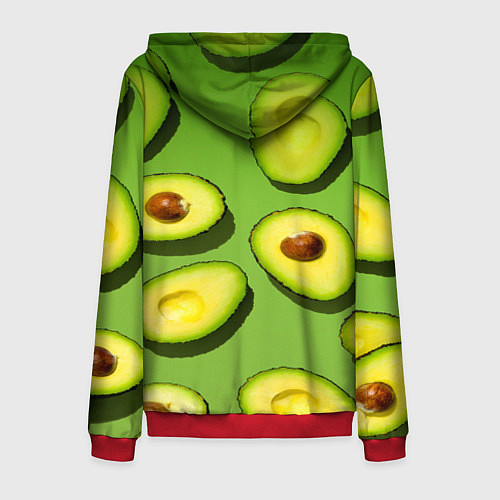 Мужская толстовка на молнии АВАКАДО ПАТТЕРН / 3D-Красный – фото 2