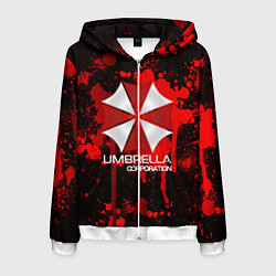 Толстовка 3D на молнии мужская UMBRELLA CORP, цвет: 3D-белый
