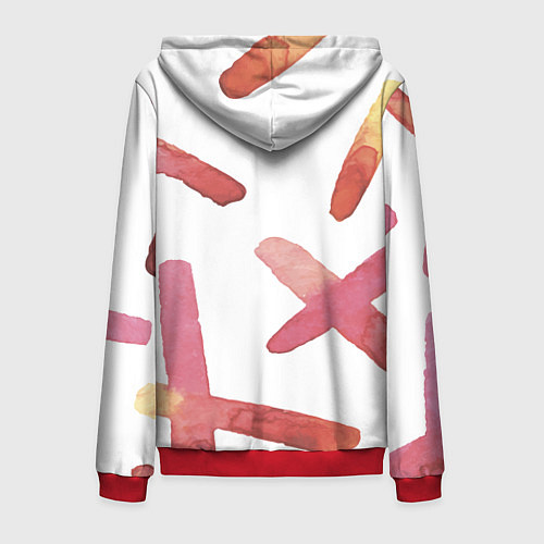 Мужская толстовка на молнии Абстрактные краски / 3D-Красный – фото 2