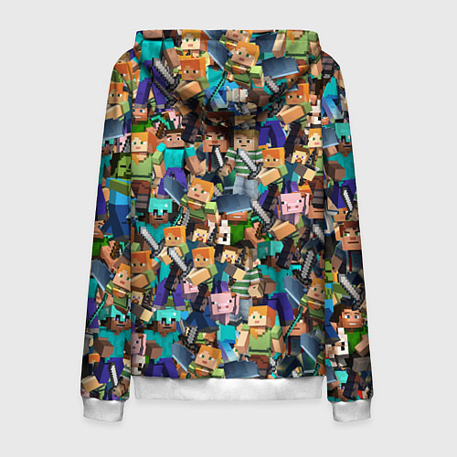 Мужская толстовка на молнии MINECRAFT ПЕРСОНАЖИ / 3D-Белый – фото 2