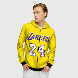 Толстовка 3D на молнии мужская Kobe Bryant 24, цвет: 3D-черный — фото 2