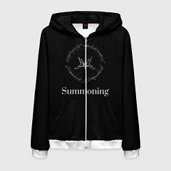 Толстовка 3D на молнии мужская Summoning, цвет: 3D-белый