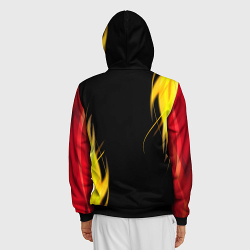 Мужская толстовка на молнии Грозовой кошак / 3D-Черный – фото 4