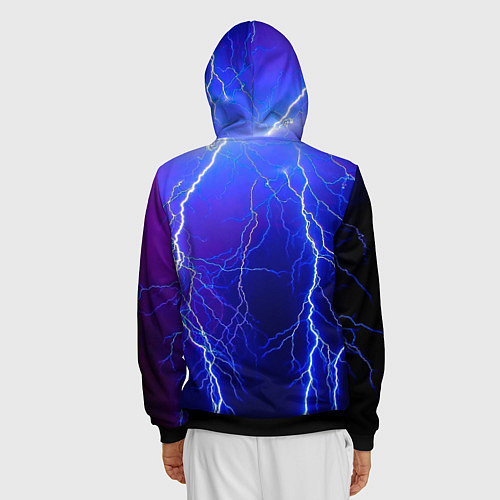 Мужская толстовка на молнии Грозовой кошак / 3D-Черный – фото 4