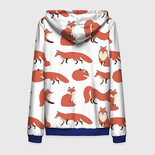 Мужская толстовка на молнии Лисий хвост / 3D-Синий – фото 2