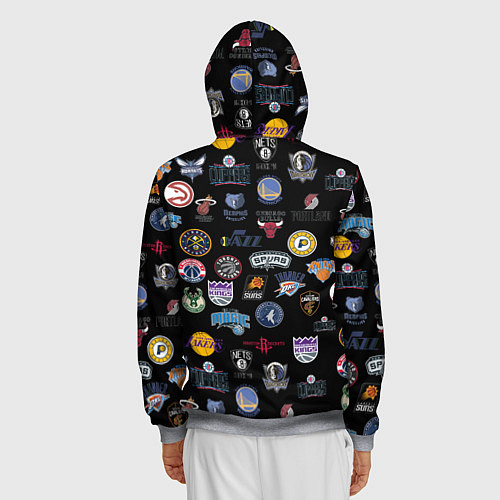 Мужская толстовка на молнии NBA Pattern / 3D-Меланж – фото 4