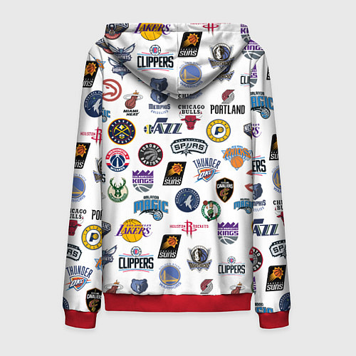 Мужская толстовка на молнии NBA Pattern / 3D-Красный – фото 2