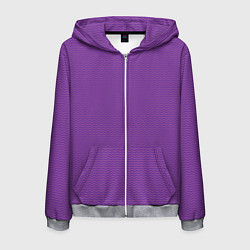 Толстовка 3D на молнии мужская Фиолетовая волна, цвет: 3D-меланж