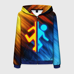 Толстовка 3D на молнии мужская PORTAL, цвет: 3D-синий