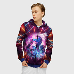 Толстовка 3D на молнии мужская Muse, цвет: 3D-синий — фото 2