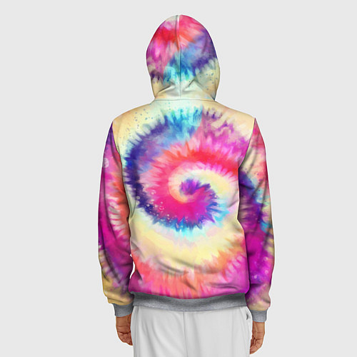 Мужская толстовка на молнии Tie Dye vortex / 3D-Меланж – фото 4