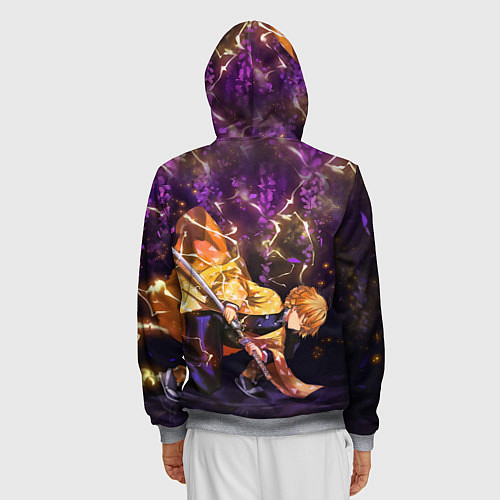 Мужская толстовка на молнии KIMETSU NO YAIBA / 3D-Меланж – фото 4