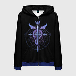 Толстовка 3D на молнии мужская Стальной алхимик, цвет: 3D-синий