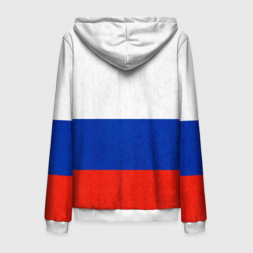 Мужская толстовка на молнии Russia / 3D-Белый – фото 2
