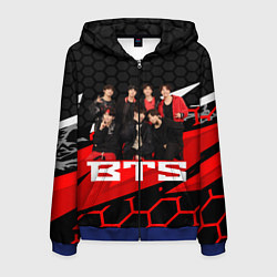Толстовка 3D на молнии мужская BTS, цвет: 3D-синий
