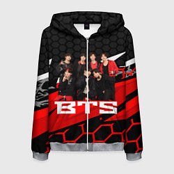 Толстовка 3D на молнии мужская BTS, цвет: 3D-меланж
