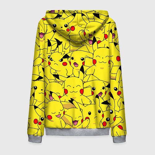 Мужская толстовка на молнии ПИКАЧУ / 3D-Меланж – фото 2