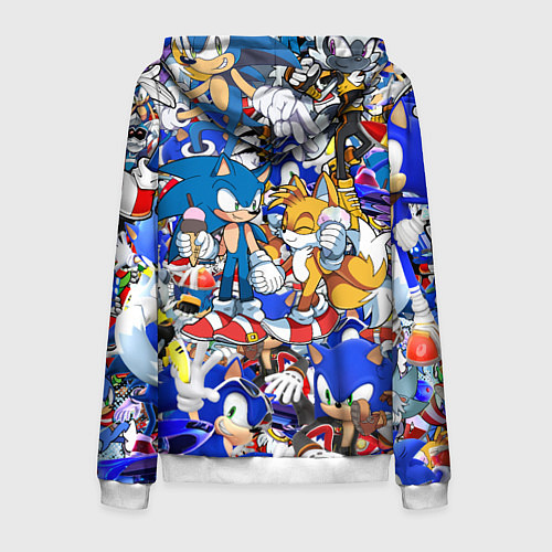 Мужская толстовка на молнии SONIC PATTERN / 3D-Белый – фото 2