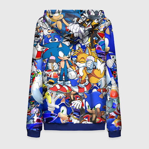 Мужская толстовка на молнии SONIC PATTERN / 3D-Синий – фото 2
