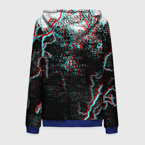 Мужская толстовка на молнии DOOM ETERNAL GLITCH / 3D-Синий – фото 2
