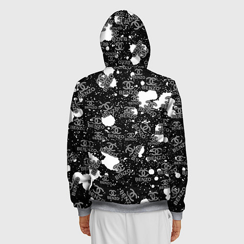 Мужская толстовка на молнии Benzo Gang - Big Baby Tape / 3D-Меланж – фото 4