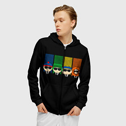 Толстовка 3D на молнии мужская South Park, цвет: 3D-черный — фото 2
