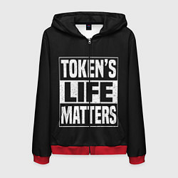 Толстовка 3D на молнии мужская TOKENS LIFE MATTERS, цвет: 3D-красный