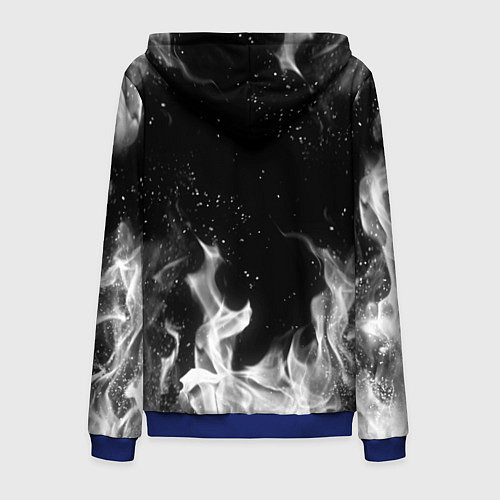 Мужская толстовка на молнии БЕЛЫЙ ОГОНЬ / 3D-Синий – фото 2