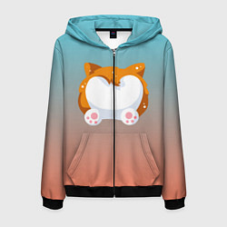 Мужская толстовка на молнии Милый корги