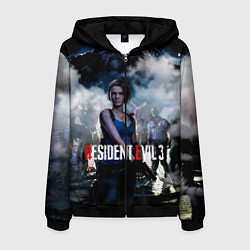 Толстовка 3D на молнии мужская RESIDENT EVIL 3, цвет: 3D-черный