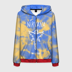 Толстовка 3D на молнии мужская NIRVANA, цвет: 3D-красный