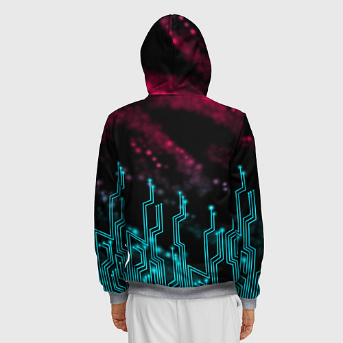 Мужская толстовка на молнии CYBERPUNK / 3D-Меланж – фото 4