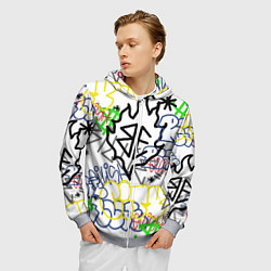 Толстовка 3D на молнии мужская BILLIE EILISH GRAFFITI, цвет: 3D-меланж — фото 2