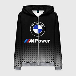 Толстовка 3D на молнии мужская BMW, цвет: 3D-меланж