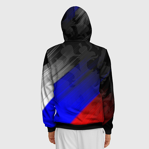 Мужская толстовка на молнии РОССИЯ / 3D-Черный – фото 4