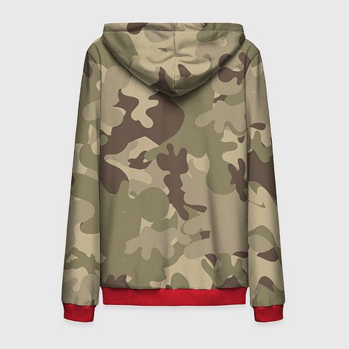 Мужская толстовка на молнии КАМУФЛЯЖ / 3D-Красный – фото 2