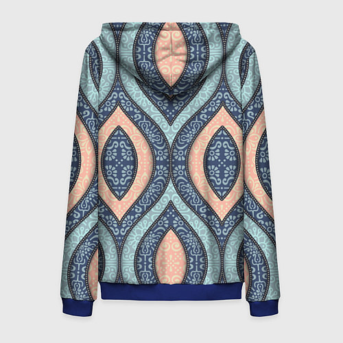 Мужская толстовка на молнии Восточный орнамент / 3D-Синий – фото 2