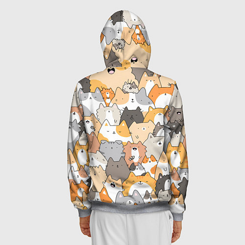 Мужская толстовка на молнии Кошачья стая / 3D-Меланж – фото 4