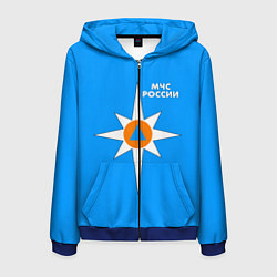 Толстовка 3D на молнии мужская МЧС России, цвет: 3D-синий