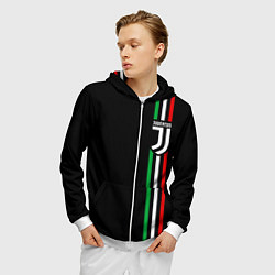 Толстовка 3D на молнии мужская JUVENTUS, цвет: 3D-белый — фото 2