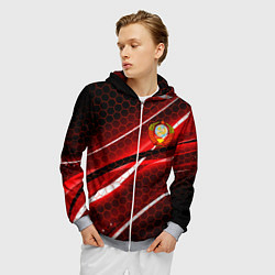 Толстовка 3D на молнии мужская СССР, цвет: 3D-меланж — фото 2